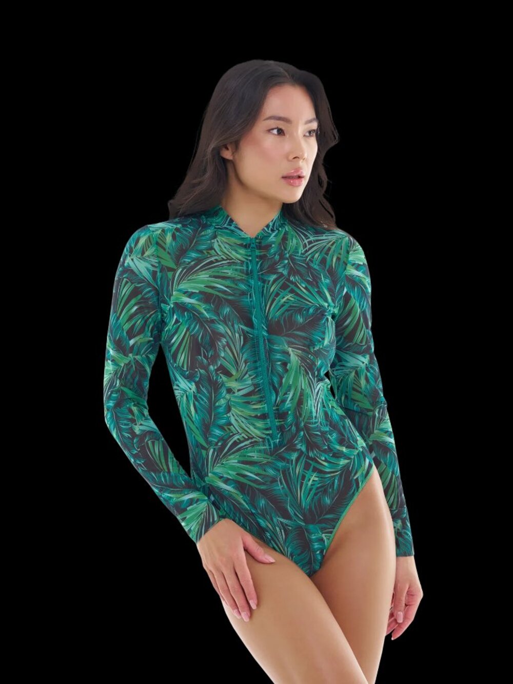 NEW Alayaswim One Piece Swimsuit with Zipper - Jungle Print-Size M